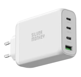 Gan 130w 3x Usb-c Pd 1x Usb-a 3.0 Qc Tinklo įkroviklis Baltos Spalvos