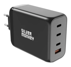 Gan 200w 3xusb-c Pd Usb-a Qc 3.0 Galingas įkroviklis Juodas