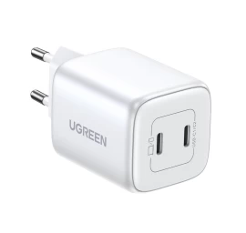 Gan 2x Usb-c 45w Qc Pd Greitasis įkroviklis Baltos Spalvos