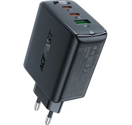 Gan 2x Usb-c Usb-a Pps Pd Qc4+ 65w Greitasis įkroviklis Juodas