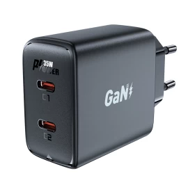Gan 35w Pd 2x Usb-c Greitasis įkroviklis Juodas