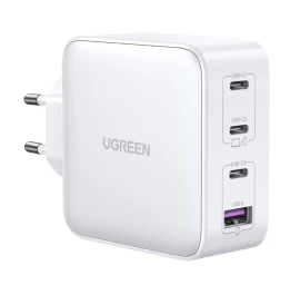 Gan 3x Usb-c Usb Greitasis įkroviklis 100w Pps Pd Power Delivery Baltas