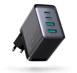Gan 67w 2x Usb 2x Usb-c Tinklo įkroviklis + Usb-c Kabelis 1,2 M, Juodas