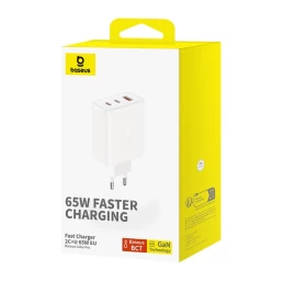 Gan Cube Pro 65w 2x Usb-c Usb-a Tinklo įkroviklis, Baltas