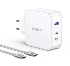 Gan Nexode Usb-a 2x Usb-c 140w Tinklo įkroviklis + Usb-c Kabelis 1,5 M, Baltas