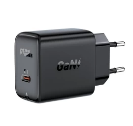 Gan Usb-c 30w Pd Qc 3.0 Afc Fcp Tinklo įkroviklis Juodas