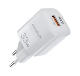 Gan Usb C Tipo Pd Qc 33w Greitasis įkroviklis Baltos Spalvos