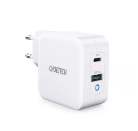 Gan Usb C Tipo Pd Usb-a Qc3.0 Greitasis įkroviklis 65w 3.25a Baltas