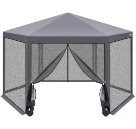 Garden Pivilet 2x2x2x2,5m Su Pilku Tinkleliu Nuo Uodų