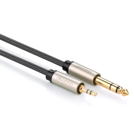 Garso Adapterio Kabelis Trs Mini Jack 3,5 Mm - Jack 6,35 Mm 2 M Pilkas
