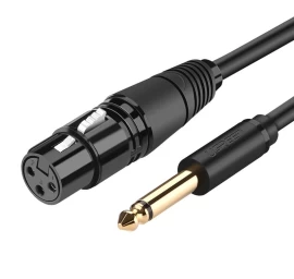 Garso Kabelio Adapteris Mikrofono Xlr Moteriškas - 6,35 Mm Jack Vyriškas 2 M Juodas