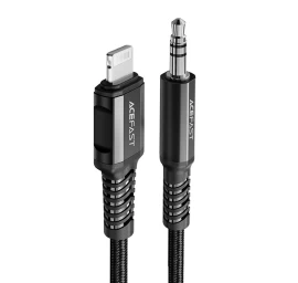 Garso Kabelis Aux į Iphone Mfi Lightning - 3,5 Mm Mini Lizdas 1,2 M Juodas