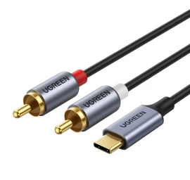 Garso Kabelis Usb-c Vyriškas - 2rca Vyriškas 1,5 M Pilkas