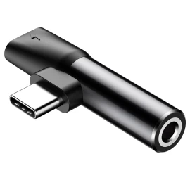 Garso Keitiklis L41 Usb-c į Usb-c + Jack 3,5 Mm Adapteris Juodas