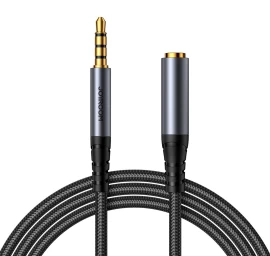 Garso Stereo Aux 3,5 Mm Mini Lizdo Kabelio Ilgintuvas 1,2 M Juodas.
