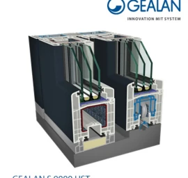 Pakeliamos-nustumiamos plastikinės terasos durys GEALAN S 9000