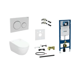 Geberit AquaClean Alba Premium komplektas su Duofix Sigma WC instaliacine sistema, Sigma 20 Round mygtukas, baltas