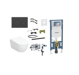 Geberit AquaClean Alba Premium Plus komplektas su Duofix Sigma 8 cm WC potinkine montavimo sistema, juodas klavišas