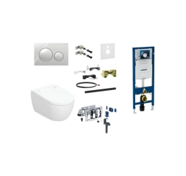 Geberit AquaClean Alba Premium Plus komplektas su Duofix Sigma WC instaliacine sistema, chromo klavišas