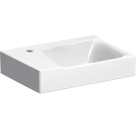 Geberit Xeno² praustuvas mažoms patalpoms: 40x12.5x28cm, balta / KeraTect, Maišytuvo skylė kairėje, 500528011