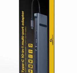 Gembird Usb šakotuvas Usb-c Pd Gbe Vga Hdmi 3xusb 3.1 Sd Kortelių Skaitytuvas