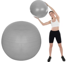 Gimnastikos Kamuolys 75 Cm, Apsaugotas Nuo Sprogimo, Pilkas