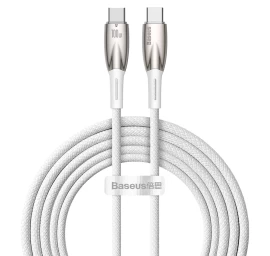Glimmer Serijos Usb-c 480mb/s Pd 100w Greitojo įkrovimo Kabelis 2 M, Baltas
