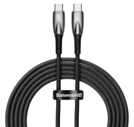 Glimmer Serijos Usb-c 480mb/s Pd 100w Greitojo įkrovimo Kabelis 2 M Juodas