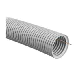 Gofruotas instaliacinis vamzdis su viela PIPELIFE PVC 320N, 32mm 25m pilka sp.
