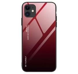 Gradientinis Stiklo Dėklas Iš Grūdinto Stiklo iphone 12 Mini Juodos Ir Raudonos Spalvos