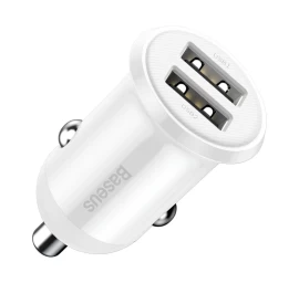 grain Pro 2x Usb 4,8 A Automobilinis įkroviklis Cigarečių Uždegiklio Lizdui, Baltas