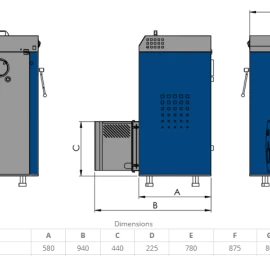 Granulinis katilas Elektromet EKO PE COMPACT 20/310 (galia 18kW, talpa granulėms 310 l)