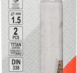 Grąžtas metalui HSS-TIN 1.5 mm, 2vnt. (YT-44631)