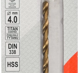 Grąžtas metalui HSS-TIN 4.0 mm (YT-44640)