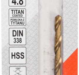 Grąžtas metalui HSS-TIN 4.8 mm (YT-44645)