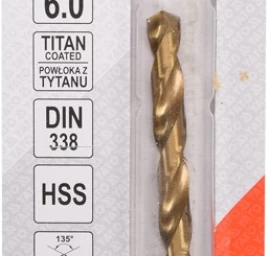 Grąžtas metalui HSS-TIN 6.0 mm (YT-44654)