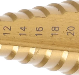 Grąžtas skylės (pa)platinimui pakopinis | Titano nitridas | Ø 4 - 22 mm (1618)