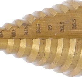 Grąžtas skylės platinimui pakopinis | pusiniai numeriai | Titano nitrindas | Ø 6 - 40,5 mm  (1615)