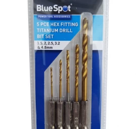 Grąžtų rinkinys su Hex 6.3 mm (1/4) galu | titano nitridas | 1.5 - 4.8 mm | 5 vnt. (HD05)