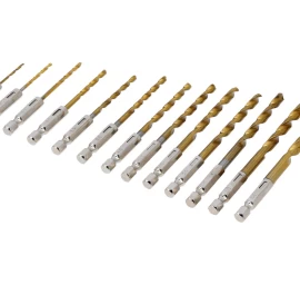 Grąžtų rinkinys su Hex 6.3 mm (1/4) galu | titano nitridas | 1.5 - 6.5 mm | 13 vnt (21655)