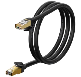 Greitaeigis Tinklo Kabelis Patchcord Rj45 Cat 7 10gbps 1 M - Juodas