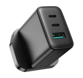 Greitasis įkroviklis 2x Usb-c Usb-a 32w Angliškas Kištukas Uk 32w Juodas