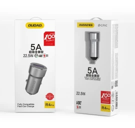 Greitasis Usb įkroviklis į Cigarečių Uždegiklio Lizdą 5a 22,5w Qc Vooc Pilkos Spalvos