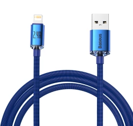 Greito įkrovimo Ir Duomenų Perdavimo iphone Kabelis Usb - lightning 2.4a 2 M Mėlynas