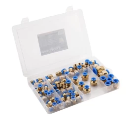 Greito jungimo vožtuvų su sriegiais rinkinys (4 - 16mm)(1/8+1/4+1/2) 72vnt.