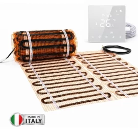 Grindinio šildymo tinklelis Warmset BLACK, 150W + programuojamas termostatas Feelspot WTH22.16 NEW WiFi,75W, 0,5 m²
