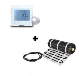 Grindinio šildymo tinklelis Warmset BLACK, 150W + programuojamas termostatas Feelspot WTH51.36 NEW