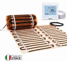 Grindinio šildymo tinklelis Warmset BLACK, 85W + program. termostatas Feelspot WTH51.36 NEW,340W, 4 m²