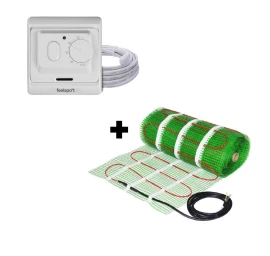 Grindinio šildymo tinklelis Wellmo MAT, 150 W + neprogramuojamas termostatas Feelspot WTH71.36,0,5 m²