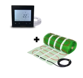 Grindinio šildymo tinklelis Wellmo MAT, 150 W + programuojamas termostatas Feelspot WTH-51.36 NEW Black